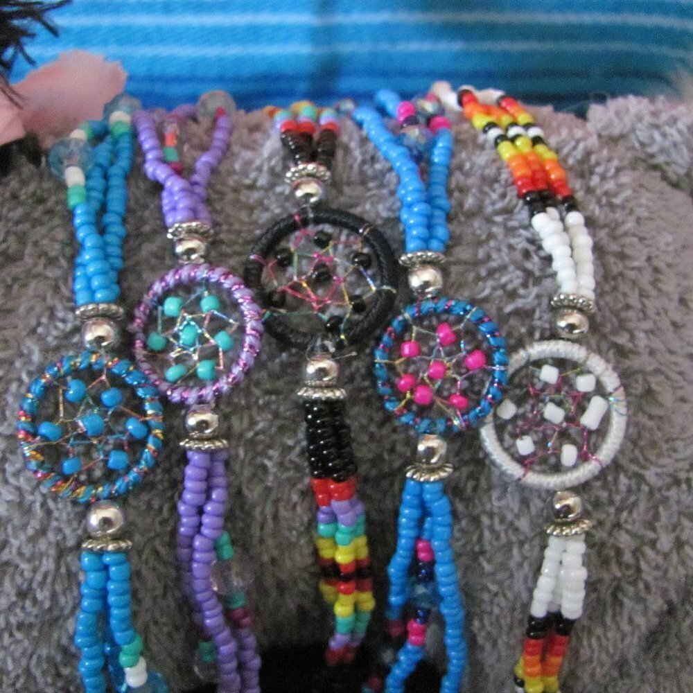 GENUINE NAVAJO MADE BEADED DREAMCATCHER BRACELETS - Picture 4 of 7